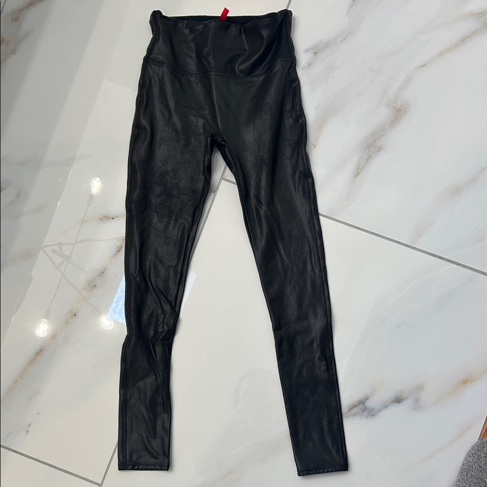 SPANX Black Faux Leather Leggings